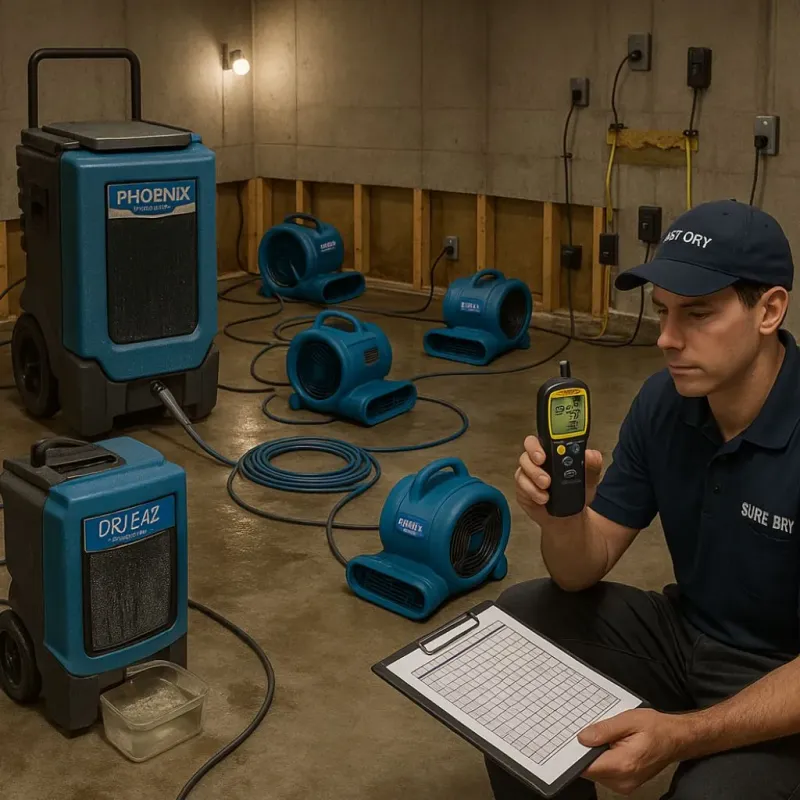 Structural Drying and Dehumidification process in Hartland, WI